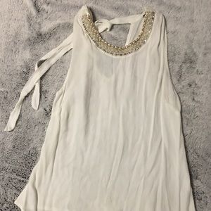 White Blouse with Beading